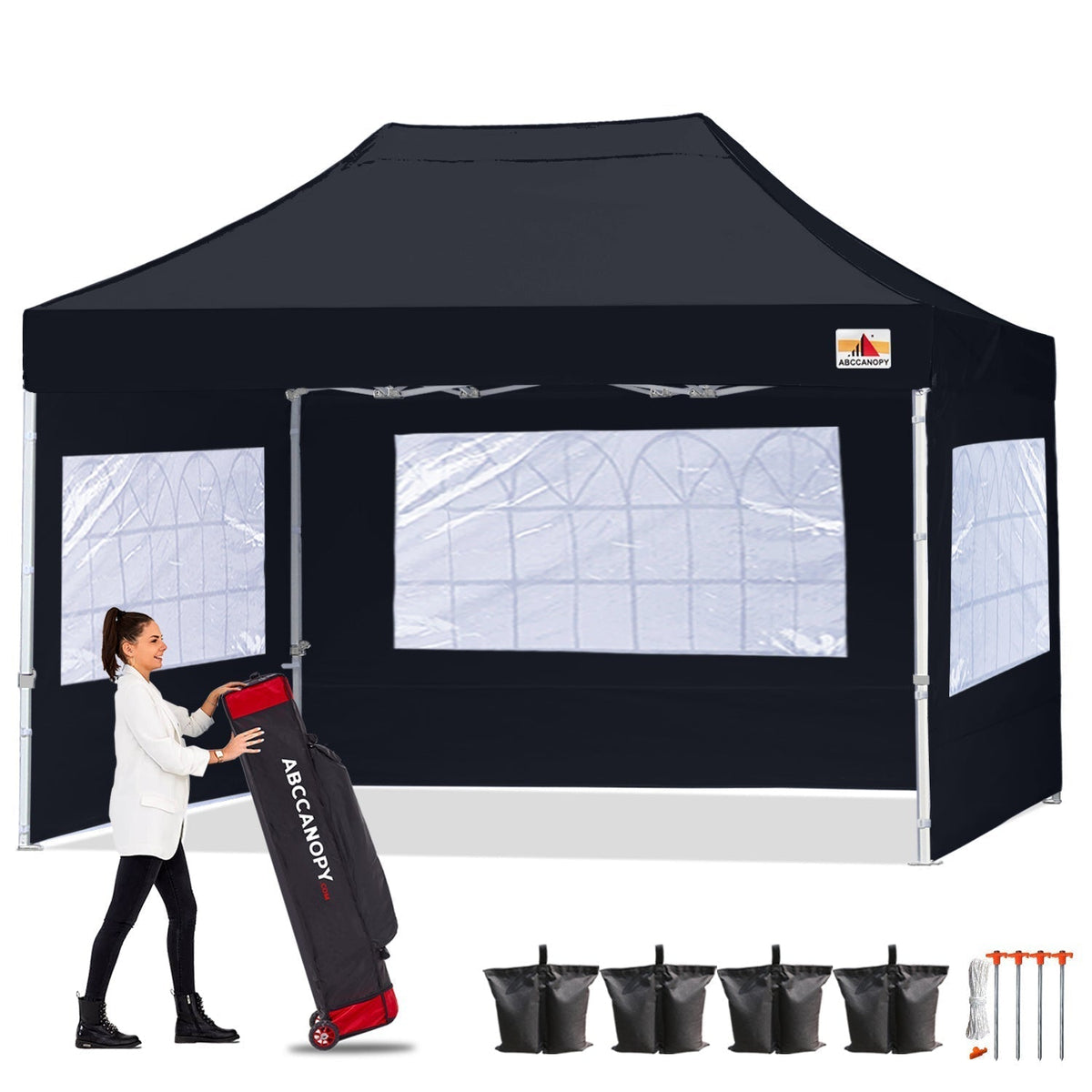 S1 Nova Base™-Lite Canopy with Church Window Sidewalls 8x8, 10x10, 10x15, 10x20