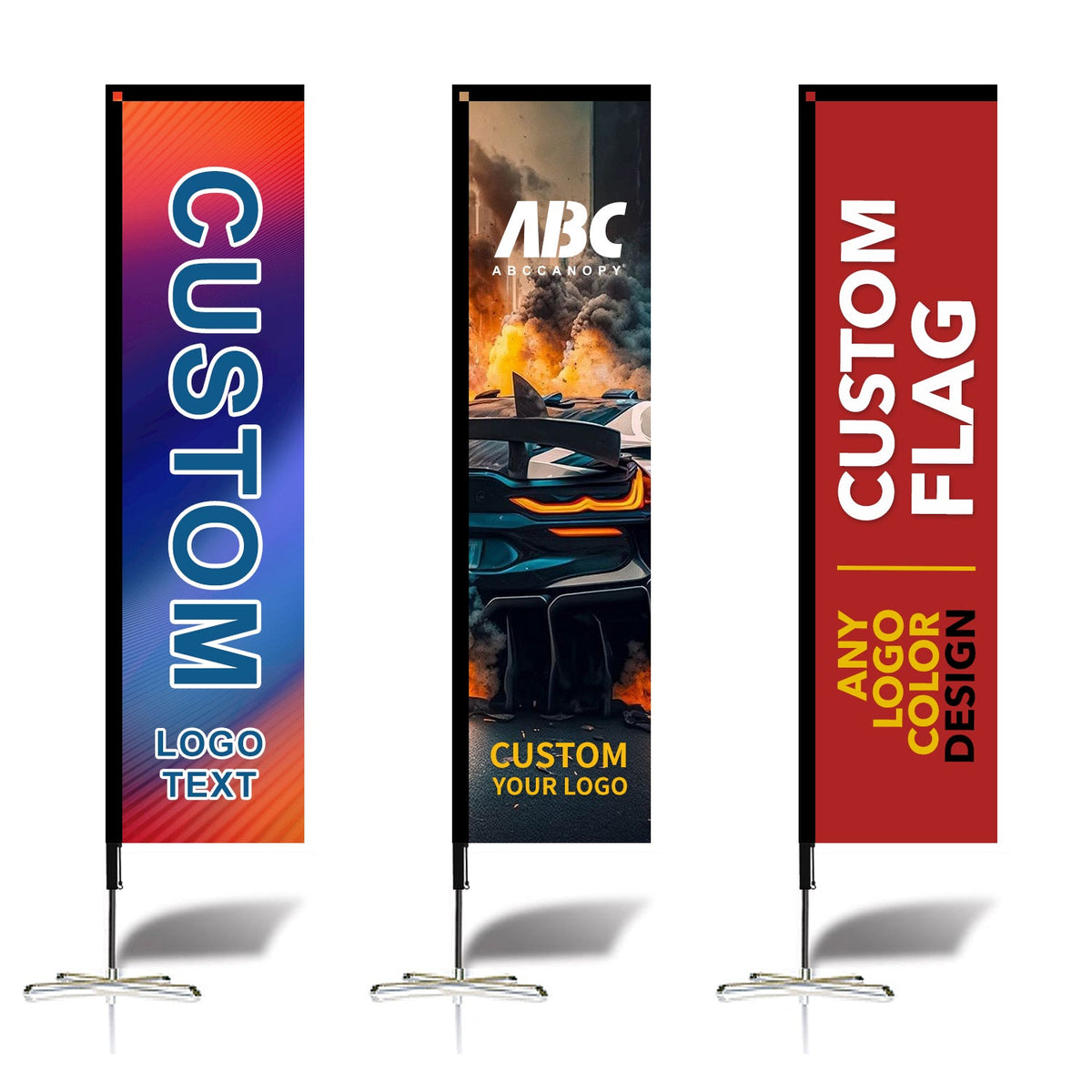 Custom Rectangle Flag 8FT, 10FT, 12FT