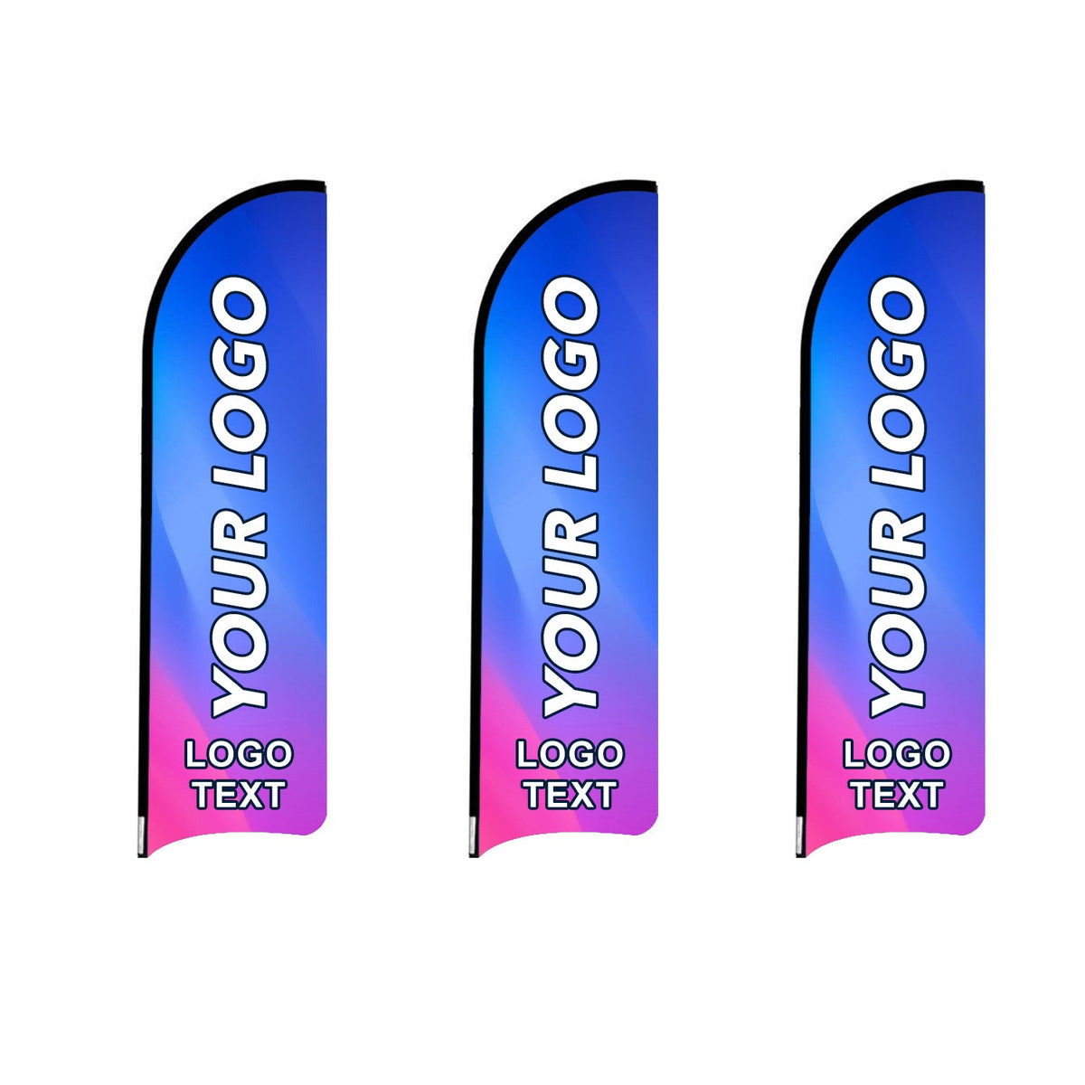 ABCCANOPY Custom Curved Blade Flag 8FT, 10FT, 12FT