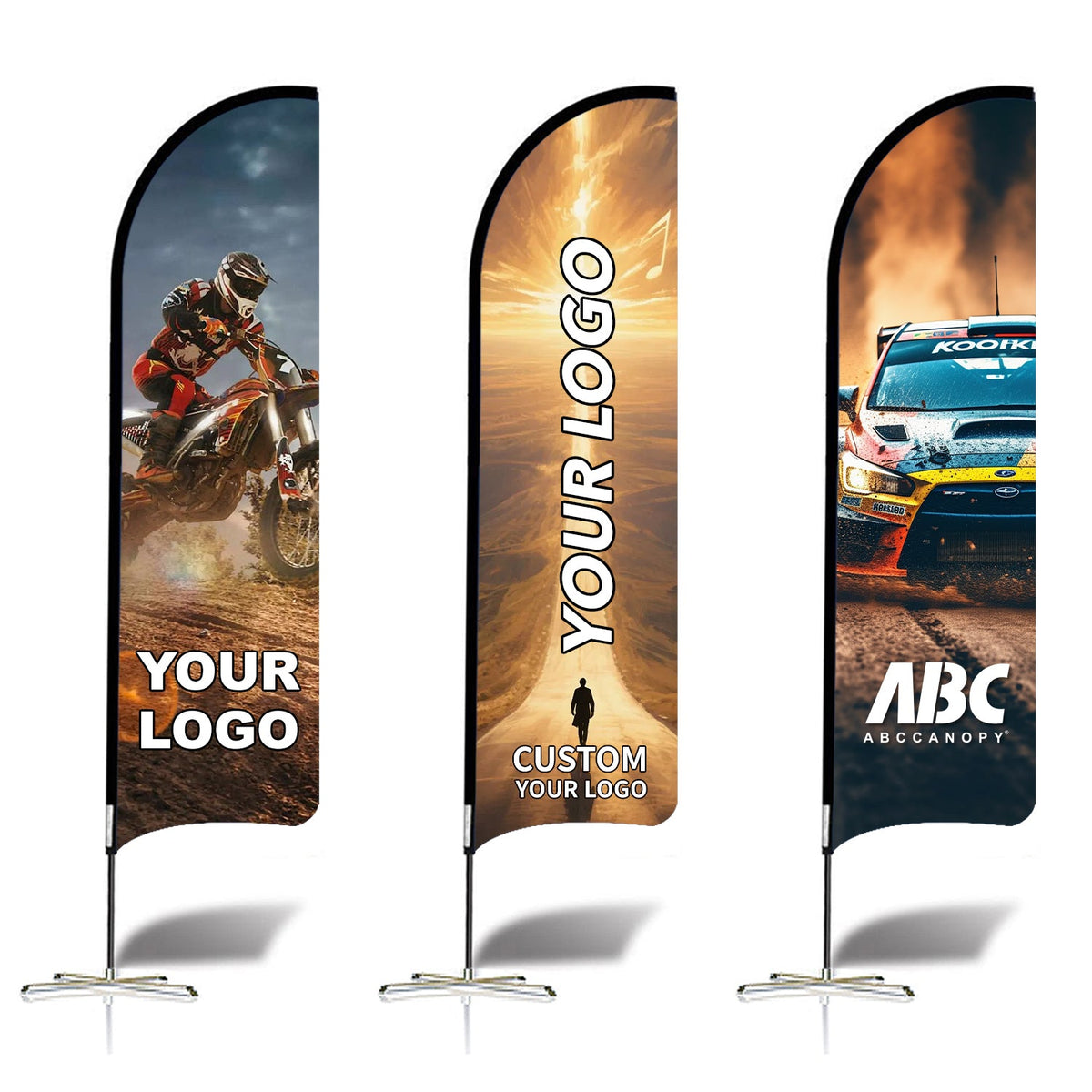 ABCCANOPY Custom Curved Blade Flag 8FT, 10FT, 12FT