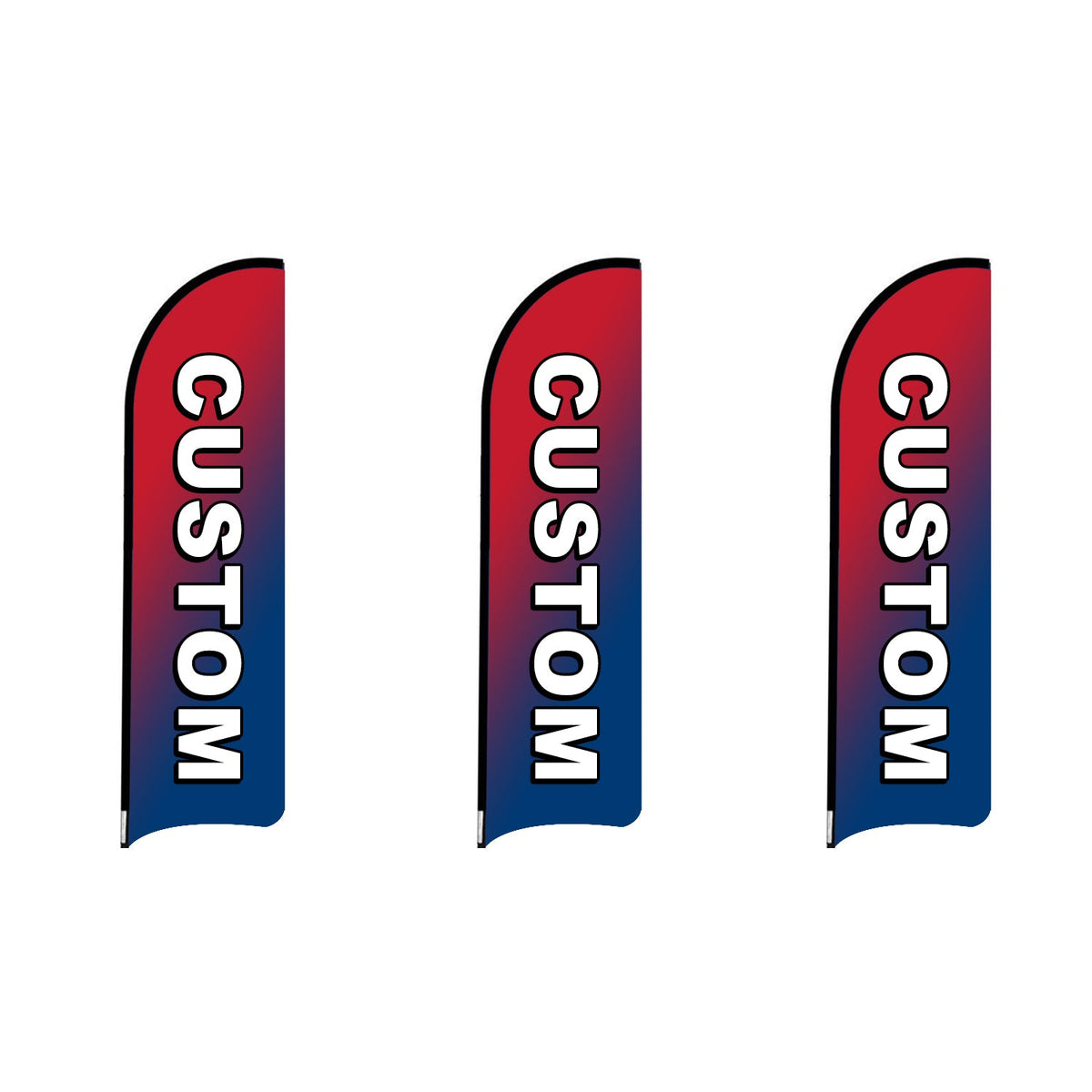 ABCCANOPY Custom Curved Blade Flag 8FT, 10FT, 12FT