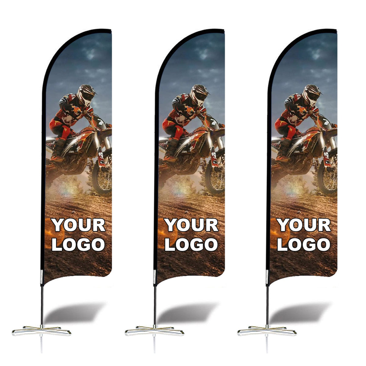 ABCCANOPY Custom Curved Blade Flag 8FT, 10FT, 12FT