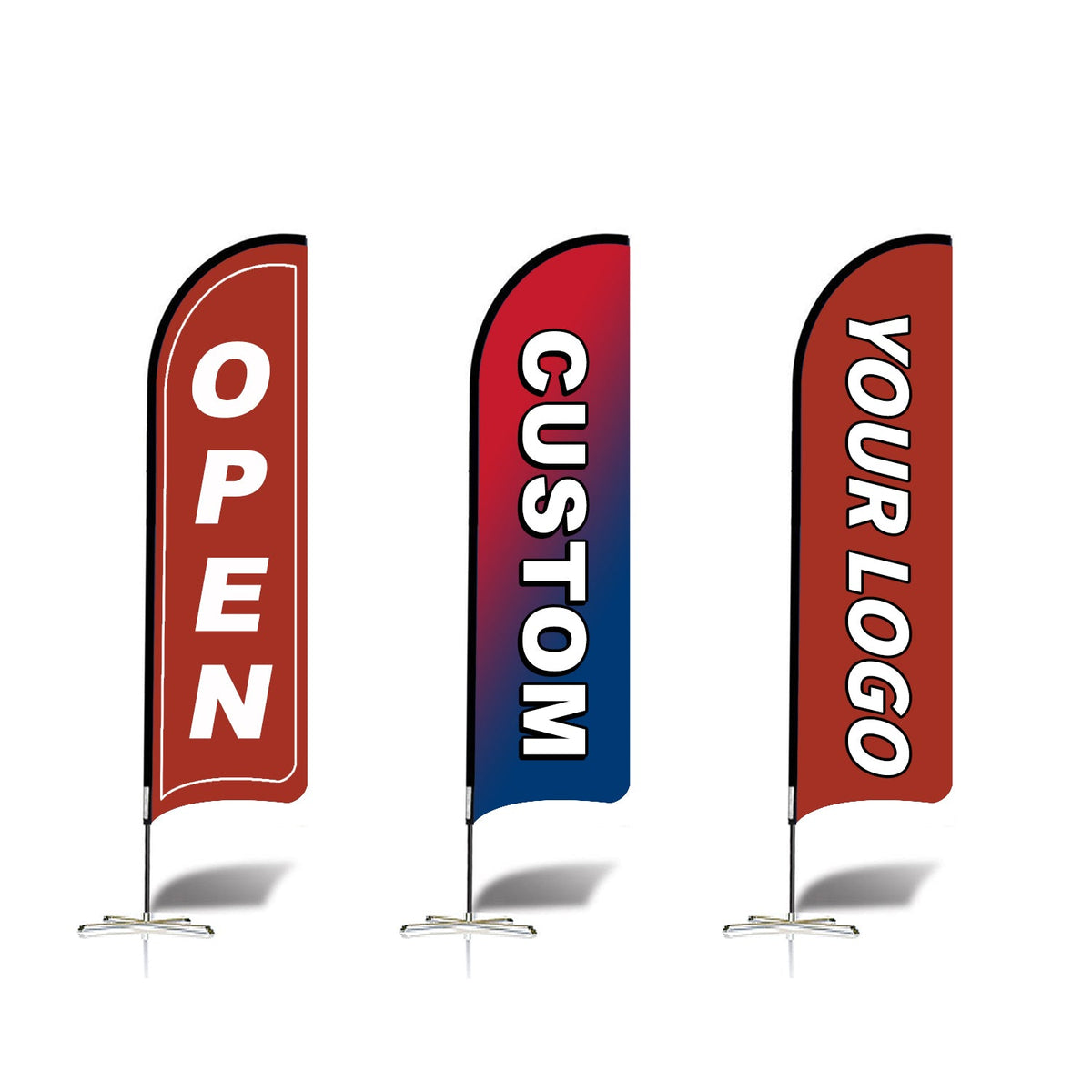 ABCCANOPY Custom Curved Blade Flag 8FT, 10FT, 12FT